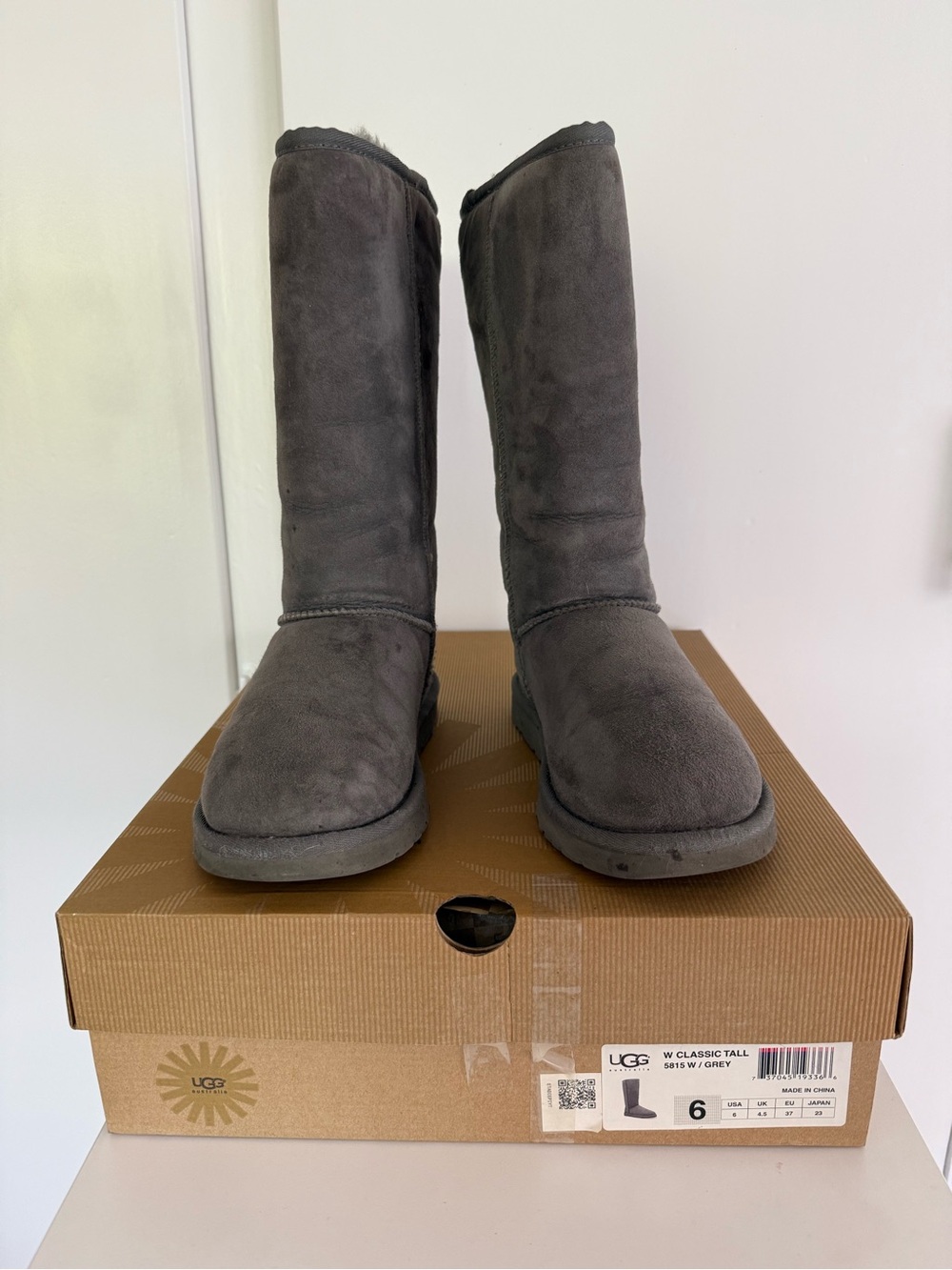 UGG Australia Classic Tall Grey Sheepskin Boots 5815 US 6